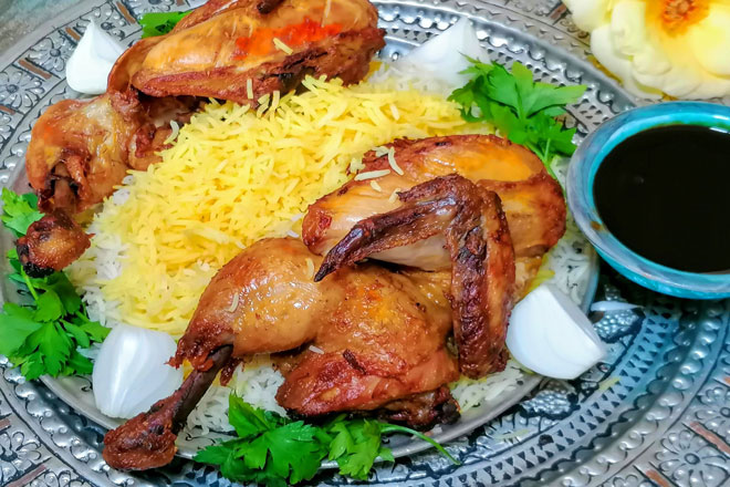 طرز تهیه اکبر جوجه با شیر یا دوغ محلی (جوجه کره ای)