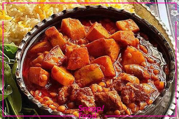 مراحل تهیه خورش سیب یزدی