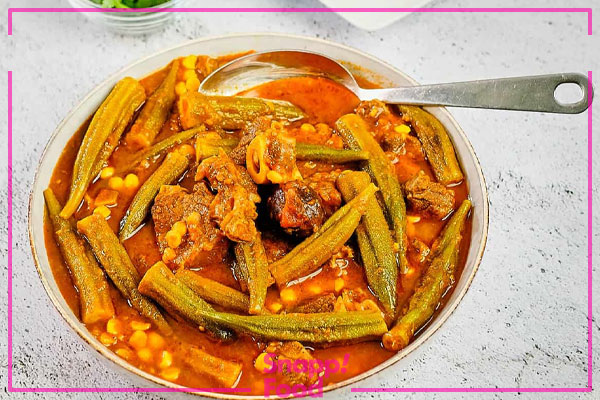 طرز تهیه خورشت بامیه با لپه و گوشت