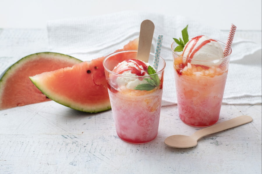 اسموتی هندوانه با بستنی