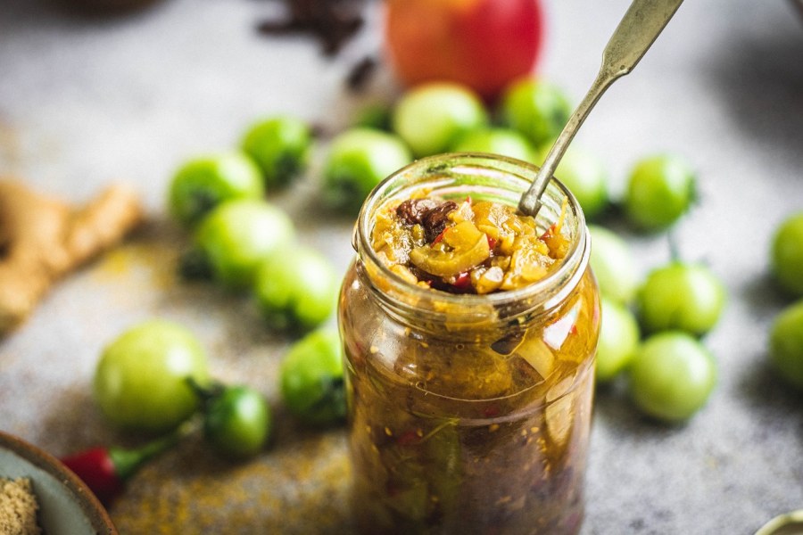 ترشی گوجه سبز خانگی