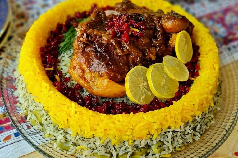 بهترین باقالی پلو با گردن