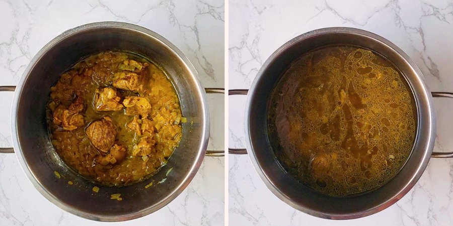 تفت دادن گوشت در طرز تهیه قورمه سبزی