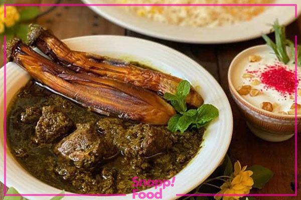 طرز تهیه خورش ریحان و بادمجان