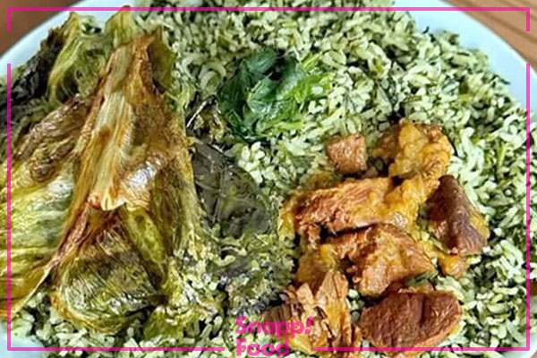 مراحل طرز تهیه کته اسفناج