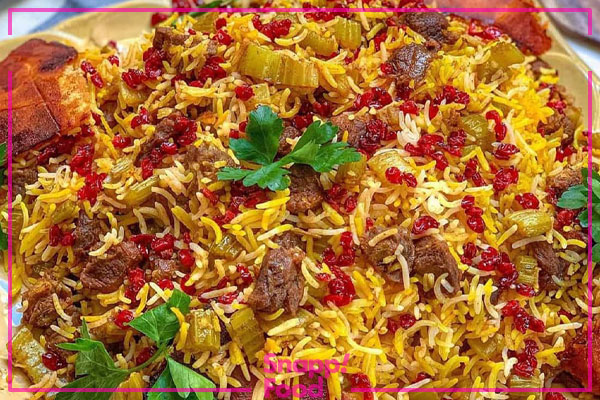 طرز تهیه کرفس پلو با گوشت تکه ای