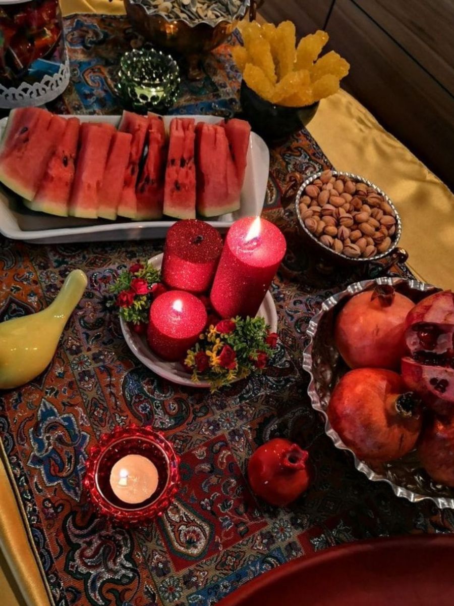 تزیین سفره شب یلدا سنتی