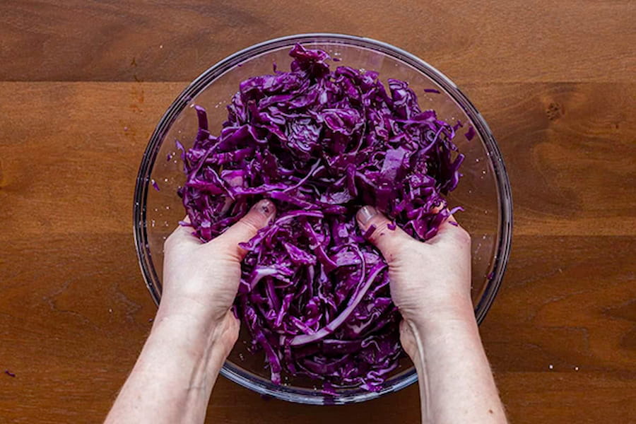 آماده‌سازی کلم قرمز