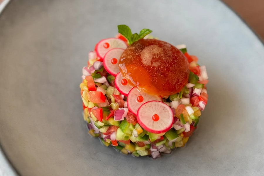 تزیین سالاد شیرازی تک نفره