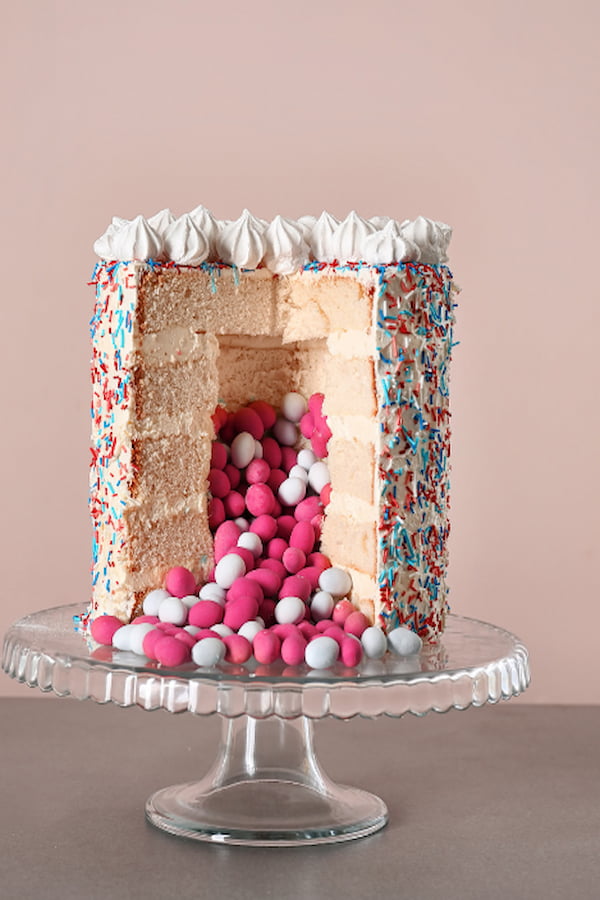 کیک جشن تعیین جنسیت برای دوقلوها