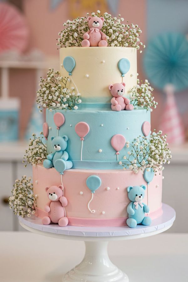 کیک با تم تعیین جنسیت