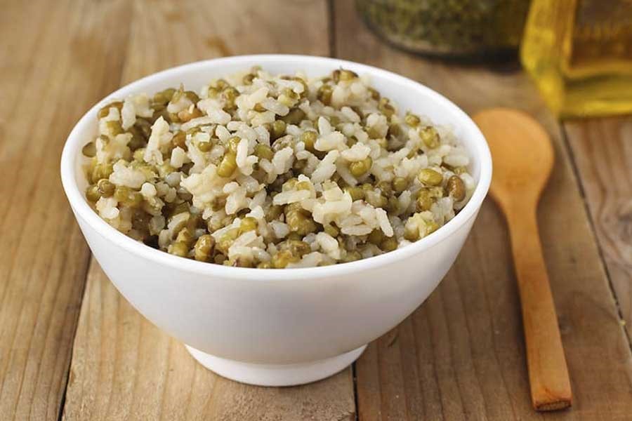 ماش پلو غذای گیاهی رژیمی