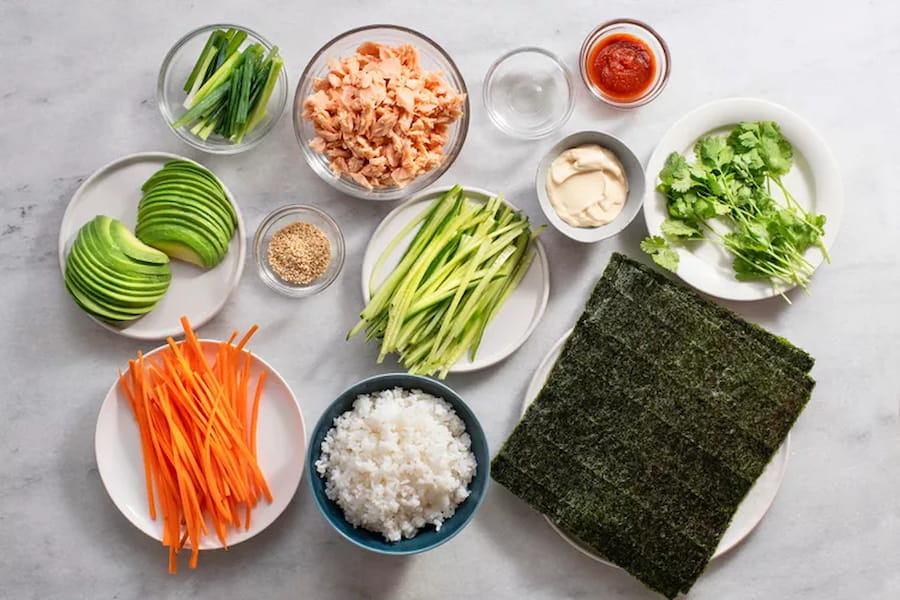 مواد لازم برای تهیه سوشی خانگی