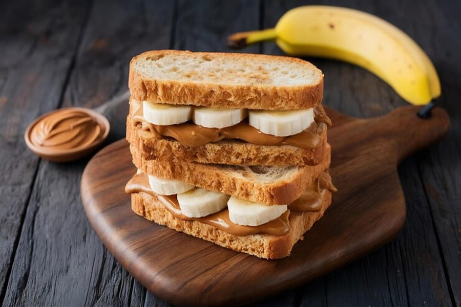 ساندویچ کره بادامزمینی و موز