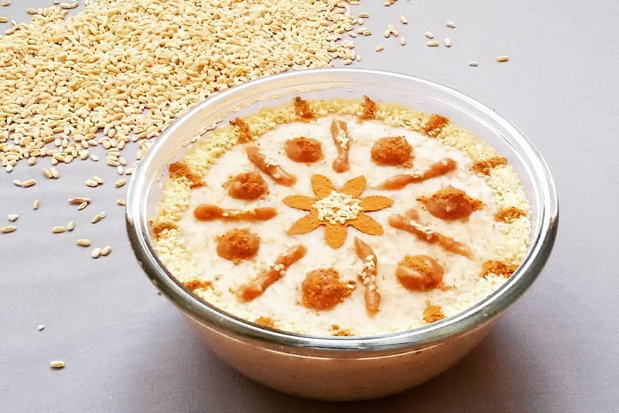 الگوی تزیین حلیم با دارچین