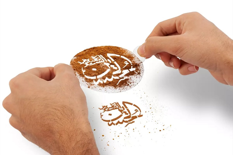 تزیین حلیم با شابلون