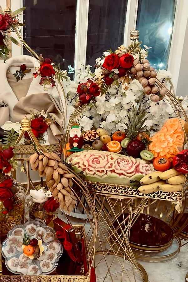 تزیین سفره شب یلدا لاکچری عروس