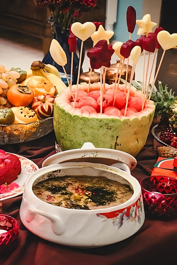 سفره شب یلدا سنتی برای عروس