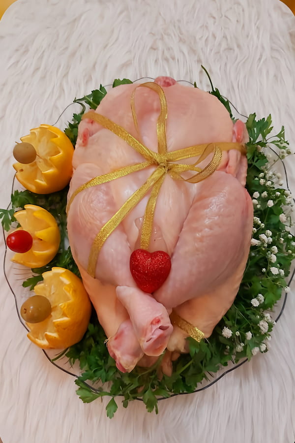 تزیین مرغ و ماهی شب یلدا عروس