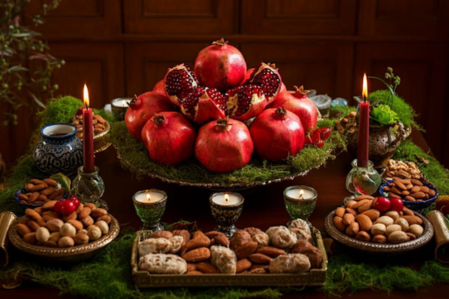 تزیین انار شب یلدا