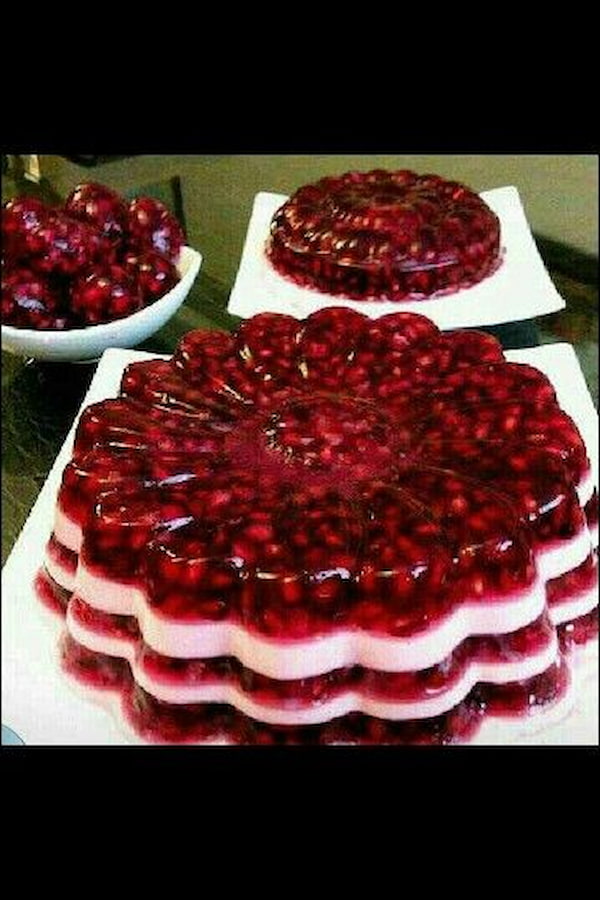 تزیین انار یلدا در ژله