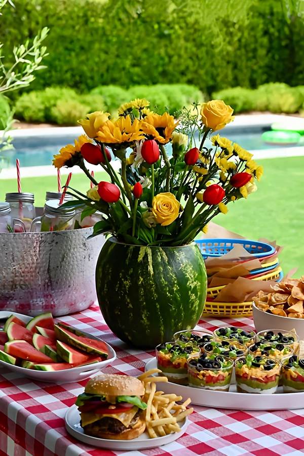 تزیین هندوانه شب یلدا عروس آسان