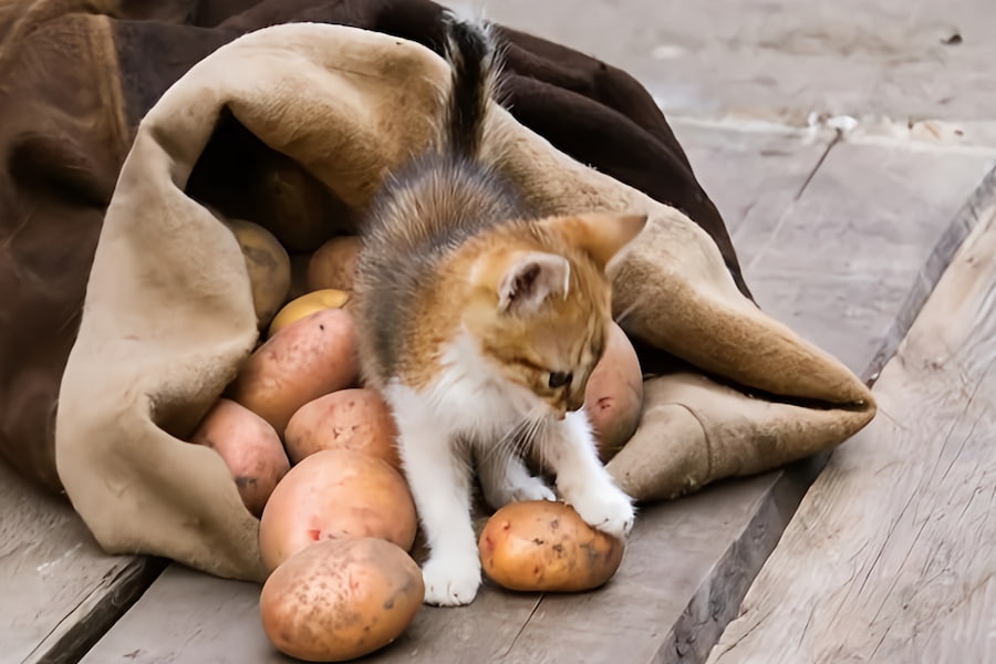 طعم سیب زمینی برای گربه